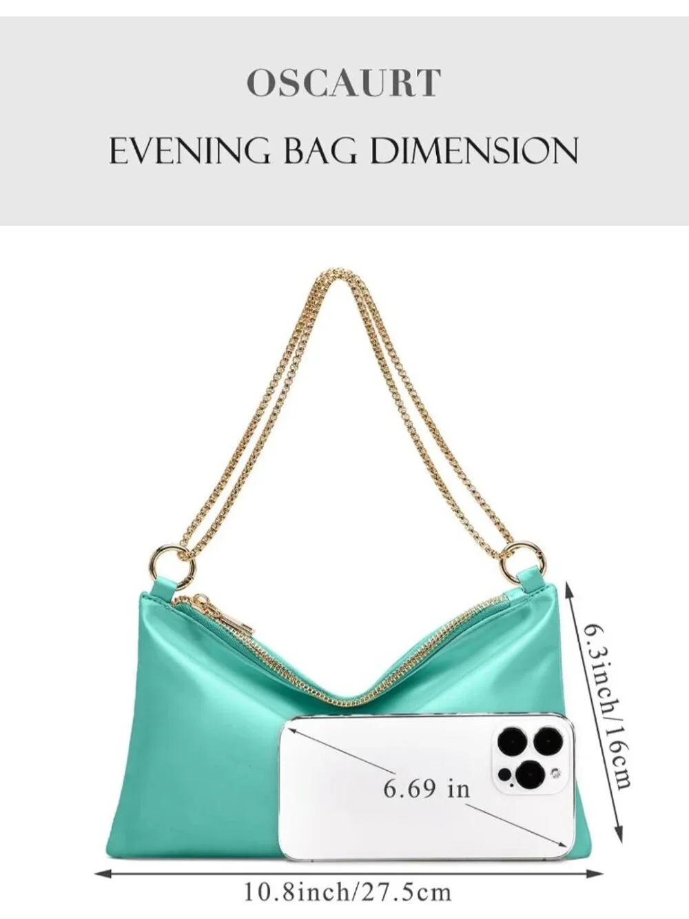 Women's Peacock Green Satin Purse Prom Wedding Cocktail Evening Shoulder Bag